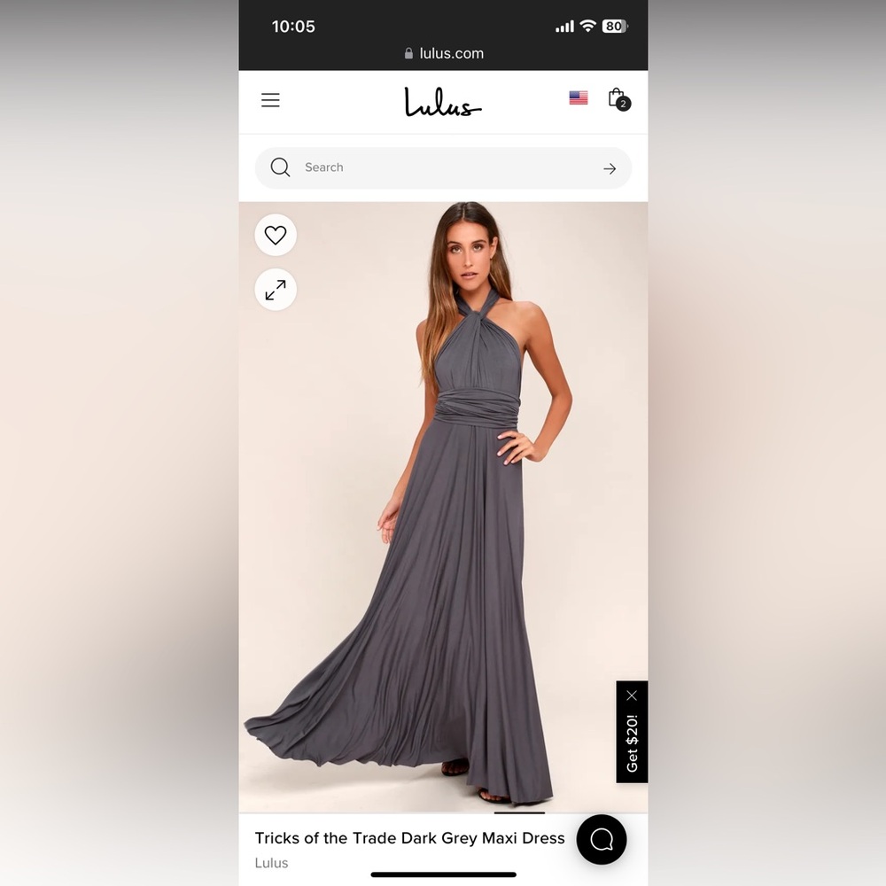Lulus Tricks of the trade grey maxi dress
